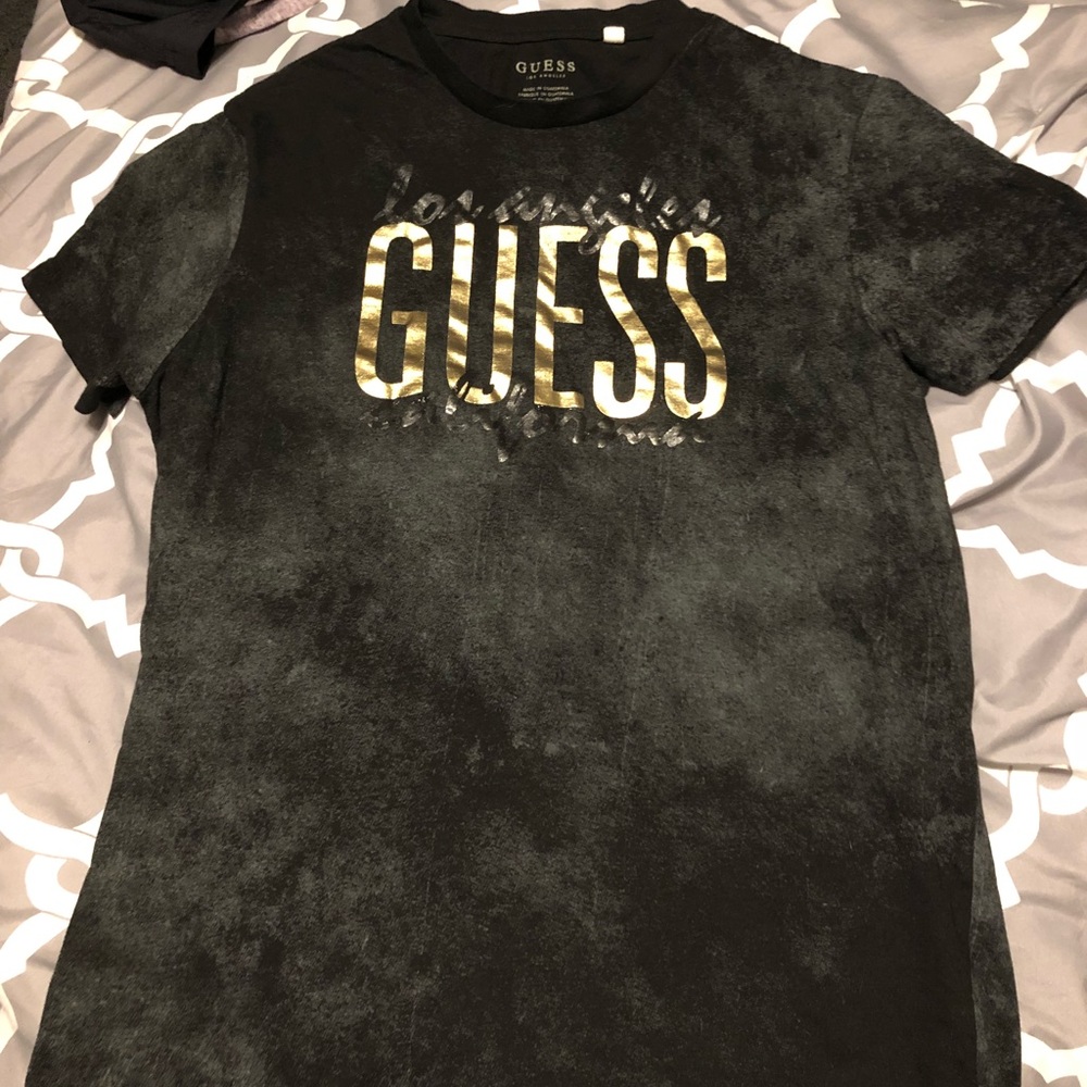 Black Guess shirt Gold letters